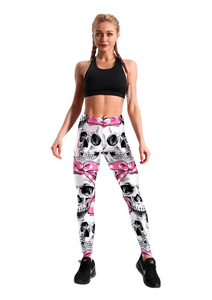 Women's Skeleton & Bow Yoga Gym Fitness Leggings