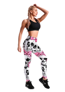 Women's Skeleton & Bow Yoga Gym Fitness Leggings