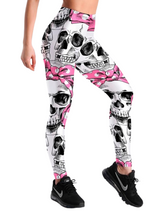 Load image into Gallery viewer, Women&#39;s Skeleton &amp; Bow Yoga Gym Fitness Leggings