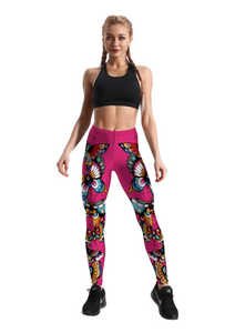 Women's Two Sided Butterflies Yoga Gym Fitness Leggings