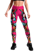 Load image into Gallery viewer, Women&#39;s Two Sided Butterflies Yoga Gym Fitness Leggings