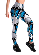 Load image into Gallery viewer, Women&#39;s Butterfly Skull Yoga Gym Fitness Leggings