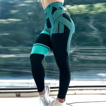 Load image into Gallery viewer, Women Gym Fashion Leggings Blue criss-cross