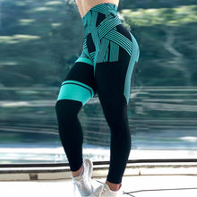Load image into Gallery viewer, Women Gym Fashion Leggings Blue criss-cross