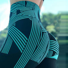 Load image into Gallery viewer, Women Gym Fashion Leggings Blue criss-cross