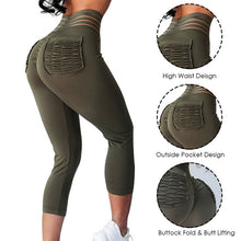 Load image into Gallery viewer, Women&#39;s High Waist Capri Pants With Pockets