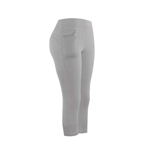 Women Sports Running Active Capri Leggings With Side Pockets