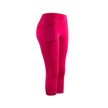 Load image into Gallery viewer, Women Sports Running Active Capri Leggings With Side Pockets