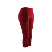 Load image into Gallery viewer, Women Sports Running Active Capri Leggings With Side Pockets