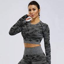 Load image into Gallery viewer, Women&#39;s Yoga Fitness Camo Set