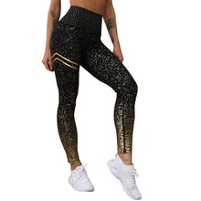 Load image into Gallery viewer, Women Leggings Metallic Foil Print Sports Yoga Pants