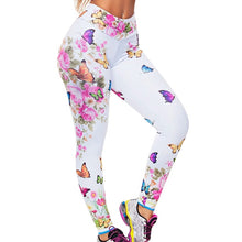 Load image into Gallery viewer, Women High Waist Cherry Blossoms Print Gym Sportswear Leggings