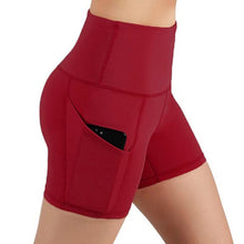 Load image into Gallery viewer, Women&#39;s Solid Colour High Waist Yoga Short Side Pocket