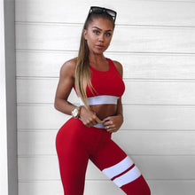 Load image into Gallery viewer, Women Red Or Black Compression Yoga Set