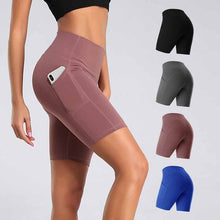 Load image into Gallery viewer, Women High Waist Gym Shorts With Phone Pocket