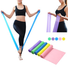 Load image into Gallery viewer, Gym Equipment 1.5M Yoga Pilates Rubber Stretch Strap Yoga Resistance Bands Elastic Sports Bands Exercise Strap Fitness Belt