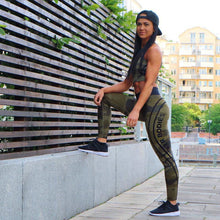 Load image into Gallery viewer, Women High Waist Camo Design with Text Sportswear Leggings