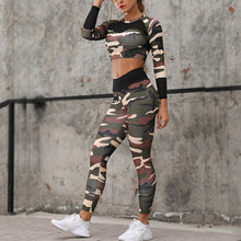 Load image into Gallery viewer, Comfortable Camo Yoga Set - Seamless leggings with Camouflage Matching Top