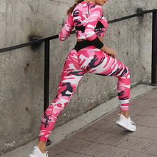 Load image into Gallery viewer, Comfortable Camo Yoga Set - Seamless leggings with Camouflage Matching Top