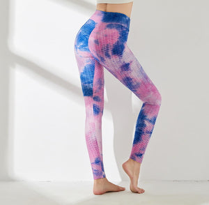 Women Leggings Tie Dye Print Sports Yoga Pants