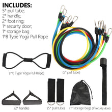 Load image into Gallery viewer, Latex Resistance Bands Yoga Tubes Pull Rope For CrossFit Training Exercise - Rubber Expander Elastic Bands Fitness with Bag 12Pcs/Set