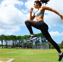 Load image into Gallery viewer, Women Workout Leggings With Breathable Mesh and Black or White Patchwork