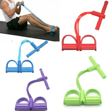 Load image into Gallery viewer, 4 Tube Pedal Ankle Puller Elastic Sit Up Pull Rope For Abdomen, Waist, Arm, Yoga Stretching Perfect For Indoor Workout