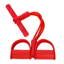 Load image into Gallery viewer, 4 Tube Pedal Ankle Puller Elastic Sit Up Pull Rope For Abdomen, Waist, Arm, Yoga Stretching Perfect For Indoor Workout