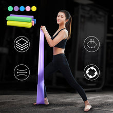 Load image into Gallery viewer, Gym Equipment 1.5M Yoga Pilates Rubber Stretch Strap Yoga Resistance Bands Elastic Sports Bands Exercise Strap Fitness Belt
