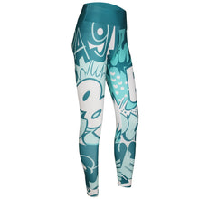 Load image into Gallery viewer, Women Yoga Gym Activewear Leggings in black with Graffiti pattern