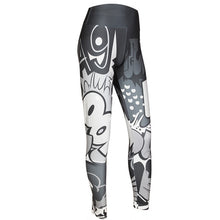 Load image into Gallery viewer, Women Yoga Gym Activewear Leggings in black with Graffiti pattern