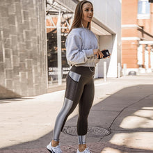 Load image into Gallery viewer, Women Fitness Gym Yoga Leggings in Grey with a pocket