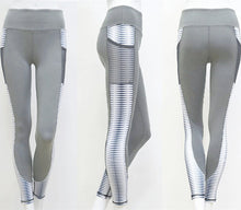 Load image into Gallery viewer, Women Gym Yoga Fitness Workout Activewear Leggings in Light Grey with Pocket