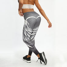 Load image into Gallery viewer, Women fitness legging - Wing design B&amp;W